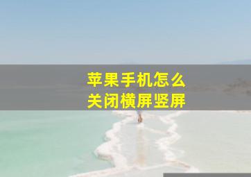 苹果手机怎么关闭横屏竖屏