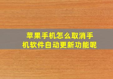 苹果手机怎么取消手机软件自动更新功能呢