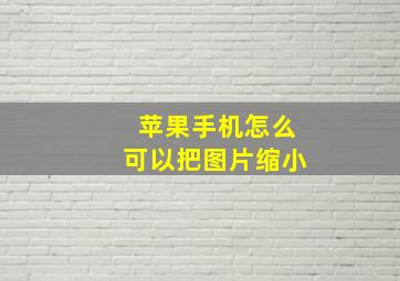 苹果手机怎么可以把图片缩小