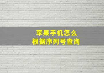 苹果手机怎么根据序列号查询