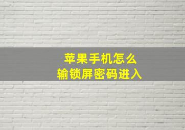 苹果手机怎么输锁屏密码进入