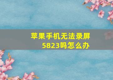 苹果手机无法录屏5823吗怎么办