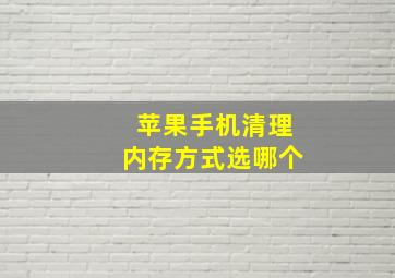 苹果手机清理内存方式选哪个