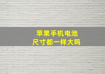 苹果手机电池尺寸都一样大吗