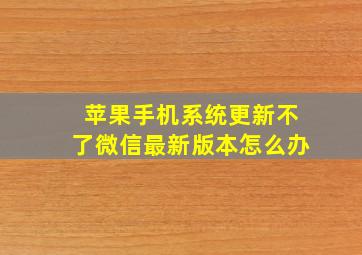 苹果手机系统更新不了微信最新版本怎么办