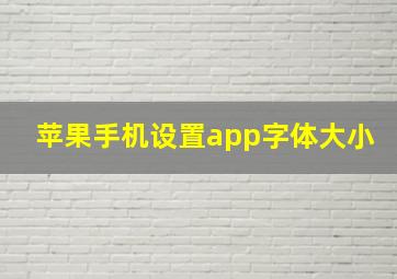 苹果手机设置app字体大小