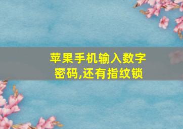 苹果手机输入数字密码,还有指纹锁