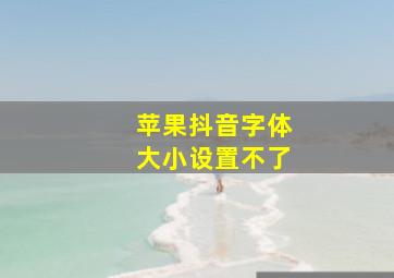 苹果抖音字体大小设置不了