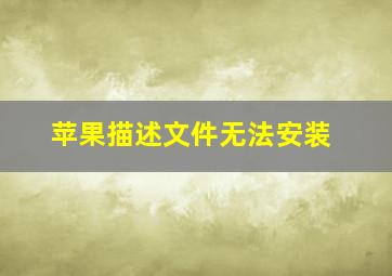 苹果描述文件无法安装