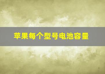 苹果每个型号电池容量