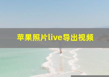 苹果照片live导出视频