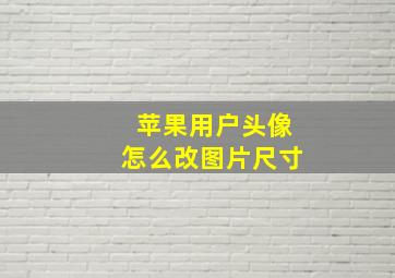 苹果用户头像怎么改图片尺寸