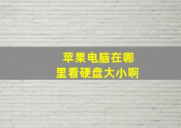 苹果电脑在哪里看硬盘大小啊