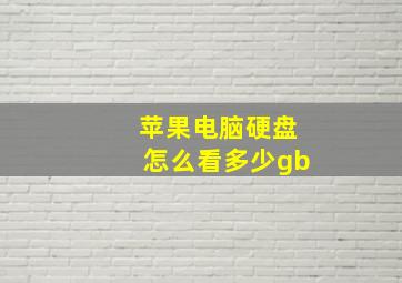 苹果电脑硬盘怎么看多少gb