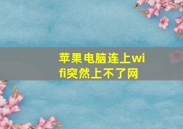 苹果电脑连上wifi突然上不了网