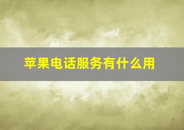 苹果电话服务有什么用