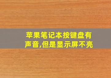 苹果笔记本按键盘有声音,但是显示屏不亮