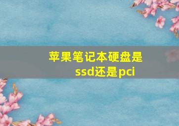 苹果笔记本硬盘是ssd还是pci