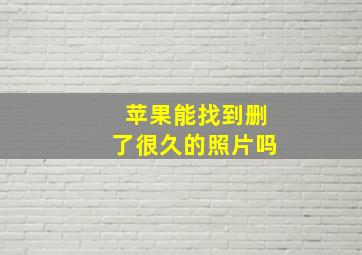 苹果能找到删了很久的照片吗