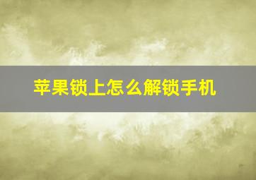 苹果锁上怎么解锁手机