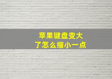 苹果键盘变大了怎么缩小一点