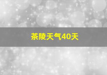 茶陵天气40天