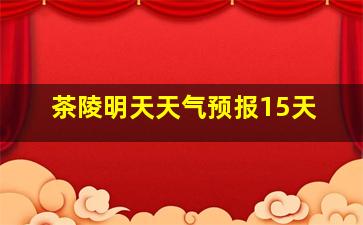 茶陵明天天气预报15天