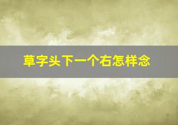 草字头下一个右怎样念