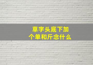 草字头底下加个单和斤念什么