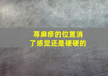 荨麻疹的位置消了感觉还是硬硬的