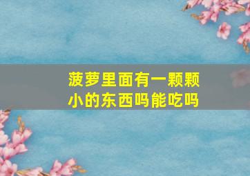 菠萝里面有一颗颗小的东西吗能吃吗