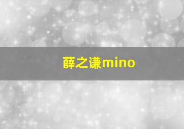 薛之谦mino