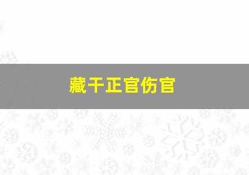 藏干正官伤官