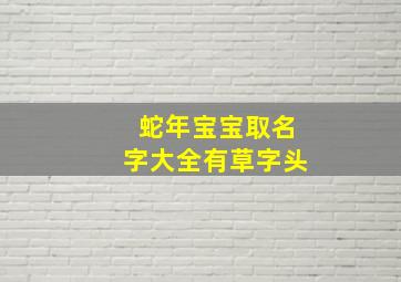 蛇年宝宝取名字大全有草字头