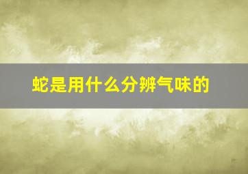 蛇是用什么分辨气味的