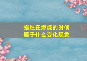 蜡烛在燃烧的时候属于什么变化现象