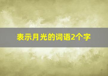 表示月光的词语2个字