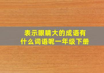 表示眼睛大的成语有什么词语呢一年级下册