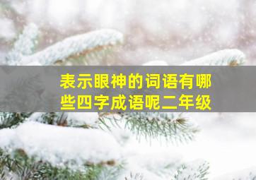 表示眼神的词语有哪些四字成语呢二年级