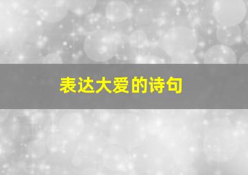 表达大爱的诗句