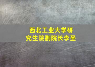 西北工业大学研究生院副院长李圣