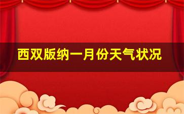 西双版纳一月份天气状况