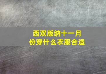 西双版纳十一月份穿什么衣服合适