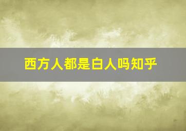 西方人都是白人吗知乎