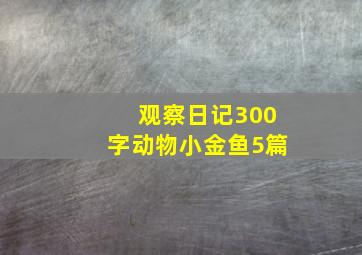 观察日记300字动物小金鱼5篇