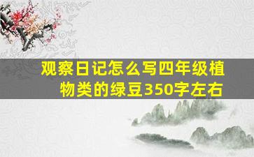 观察日记怎么写四年级植物类的绿豆350字左右