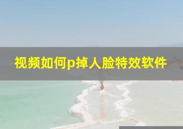 视频如何p掉人脸特效软件