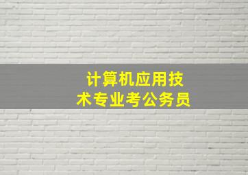 计算机应用技术专业考公务员