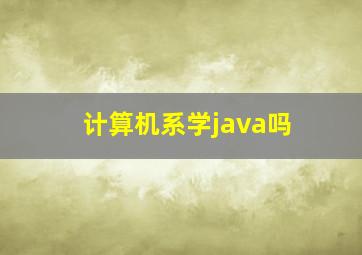 计算机系学java吗