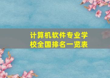 计算机软件专业学校全国排名一览表